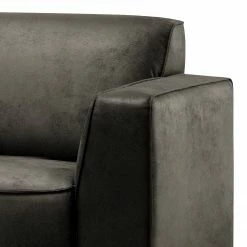 Ars manufacti Sofa Chaides (2-Sitzer) - Antiklederlook - Mischgewebe Bulan: Anthrazit -WOHNZIMMERMÖBEL Verkäufe 1000306868 220331 050 DETAILS P000000001000306868