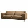 Ars manufacti Sofa Chaides (3-Sitzer) - Antiklederlook - Mischgewebe Bulan: Karamell
