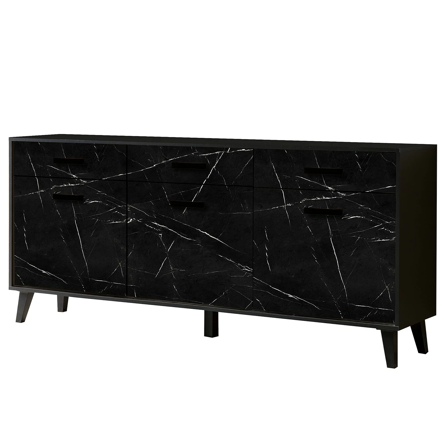 Jack & Alice Sideboard Fintel I - Marmor Schwarz Dekor / Schwarz 1 Jack & Alice Sideboard Fintel I - Marmor Schwarz Dekor / Schwarz