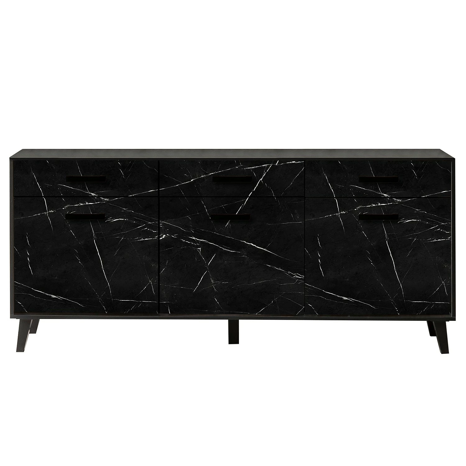 Jack & Alice Sideboard Fintel I - Marmor Schwarz Dekor / Schwarz 4 Jack & Alice Sideboard Fintel I - Marmor Schwarz Dekor / Schwarz – Bild 4