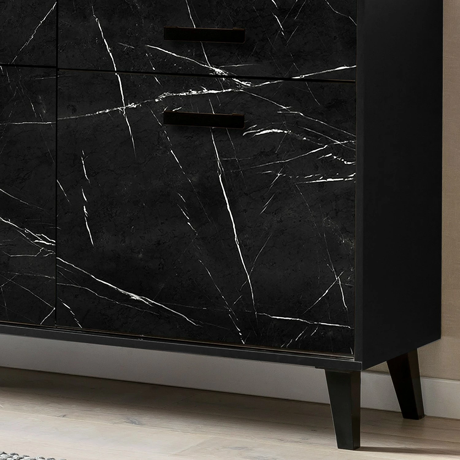 Jack & Alice Sideboard Fintel I - Marmor Schwarz Dekor / Schwarz 7 Jack & Alice Sideboard Fintel I - Marmor Schwarz Dekor / Schwarz – Bild 7