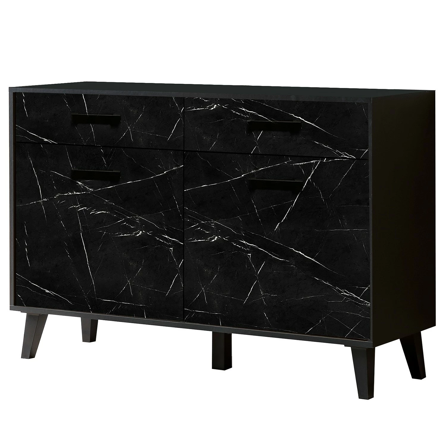 Jack & Alice Sideboard Fintel II - Marmor Schwarz Dekor / Schwarz 1 Jack & Alice Sideboard Fintel II - Marmor Schwarz Dekor / Schwarz
