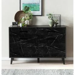 Jack & Alice Sideboard Fintel II - Marmor Schwarz Dekor / Schwarz 7 Jack & Alice Sideboard Fintel II - Marmor Schwarz Dekor / Schwarz -WOHNZIMMERMÖBEL Verkäufe 1000307051 211110 08234500073 MOOD DETAILS P000000001000307051 mood