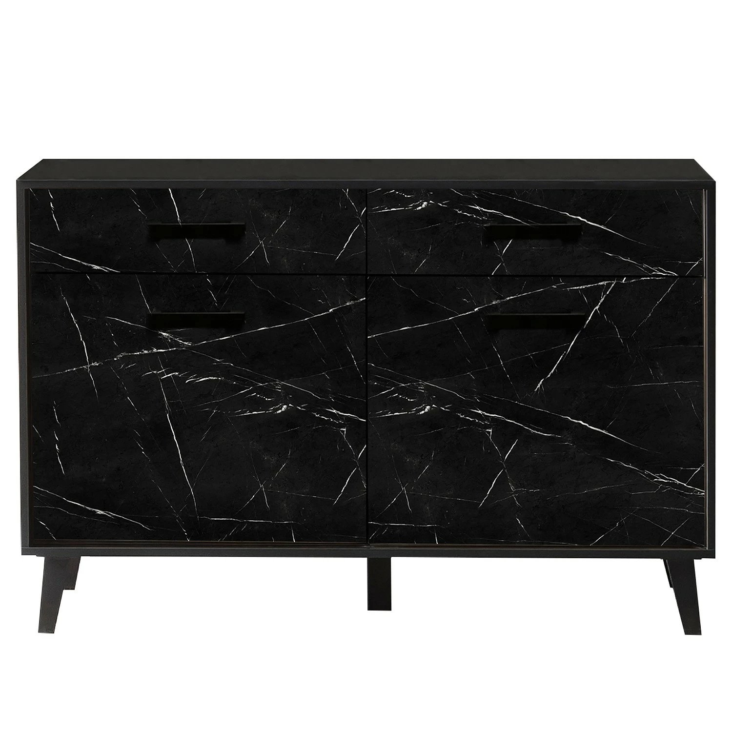 Jack & Alice Sideboard Fintel II - Marmor Schwarz Dekor / Schwarz 4 Jack & Alice Sideboard Fintel II - Marmor Schwarz Dekor / Schwarz – Bild 4