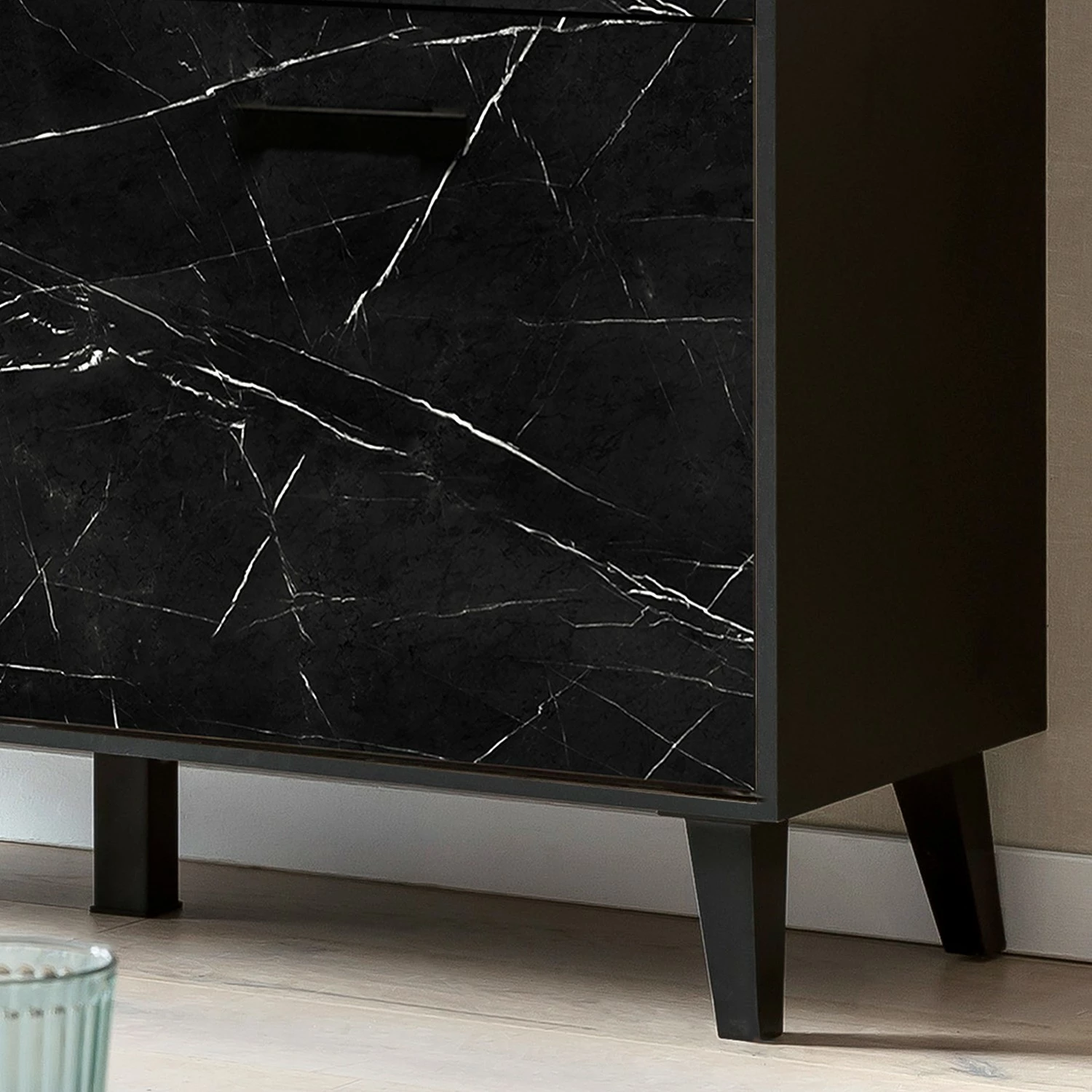 Jack & Alice Sideboard Fintel II - Marmor Schwarz Dekor / Schwarz 5 Jack & Alice Sideboard Fintel II - Marmor Schwarz Dekor / Schwarz – Bild 5
