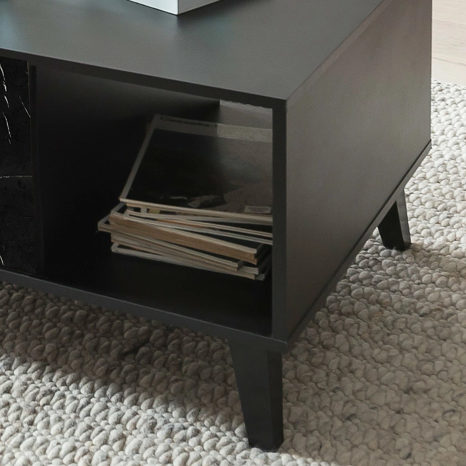 Jack & Alice Couchtisch Fintel - Marmor Schwarz Dekor / Schwarz 4 Jack & Alice Couchtisch Fintel - Marmor Schwarz Dekor / Schwarz – Bild 4