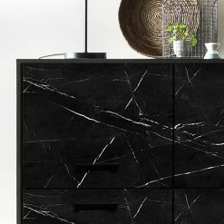 Jack & Alice Kommode Fintel I - Marmor Schwarz Dekor / Schwarz 11 Jack & Alice Kommode Fintel I - Marmor Schwarz Dekor / Schwarz -WOHNZIMMERMÖBEL Verkäufe 1000307056 211110 082346000118 DETAILS P000000001000307056