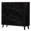 Jack & Alice Kommode Fintel I - Marmor Schwarz Dekor / Schwarz