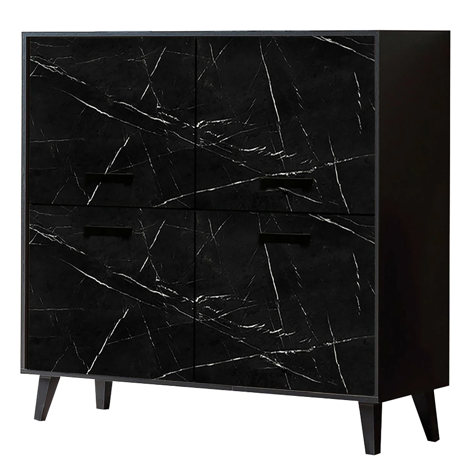 Jack & Alice Kommode Fintel I - Marmor Schwarz Dekor / Schwarz 1 Jack & Alice Kommode Fintel I - Marmor Schwarz Dekor / Schwarz