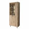 Ars Natura Vitrinenschrank Dorchester - Eiche Artisan Dekor