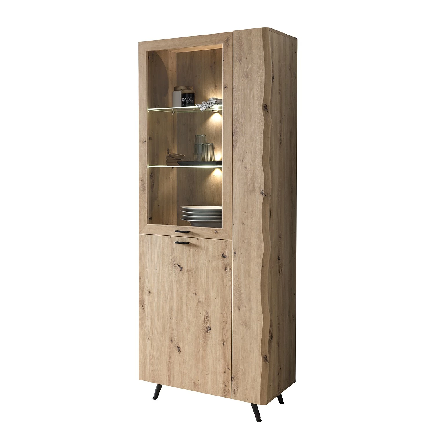 Ars Natura Vitrinenschrank Dorchester - Eiche Artisan Dekor 1 Ars Natura Vitrinenschrank Dorchester - Eiche Artisan Dekor
