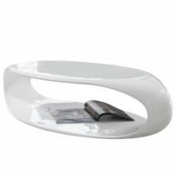 Loftscape Couchtisch Rahoy - Fiberglas - Hochglanz Weiß