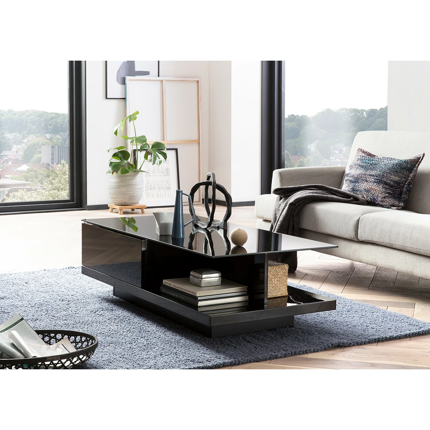 Loftscape Couchtisch Padras II - Glas - Schwarz 2 Loftscape Couchtisch Padras II - Glas - Schwarz – Bild 2