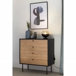 Red Living Kommode Uckerby I - Echtholzfurnier - Eiche / Schwarz -WOHNZIMMERMÖBEL Verkäufe 1000310533 211125 111835000100 MOOD DETAILS P000000001000310533 mood