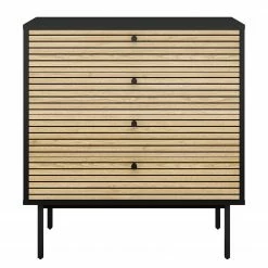 Red Living Kommode Uckerby I - Echtholzfurnier - Eiche / Schwarz -WOHNZIMMERMÖBEL Verkäufe 1000310533 211125 111835000112 DETAILS P000000001000310533