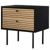 Red Living Kommode Uckerby II - Echtholzfurnier - Eiche / Schwarz