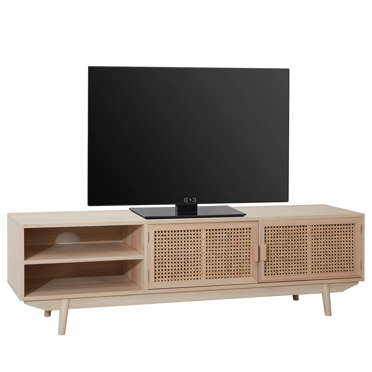 Norrwood TV-Lowboard Pini - Wiener Geflecht / Echtholzfurnier - Natur / Paulownia 1 Norrwood TV-Lowboard Pini - Wiener Geflecht / Echtholzfurnier - Natur / Paulownia