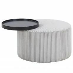 Norrwood Couchtisch Cup - Echtholzfurnier / Cord - Eiche Schwarz / Hellgrau -WOHNZIMMERMÖBEL Verkäufe 1000310543 211125 11183600150 DETAILS P000000001000310543