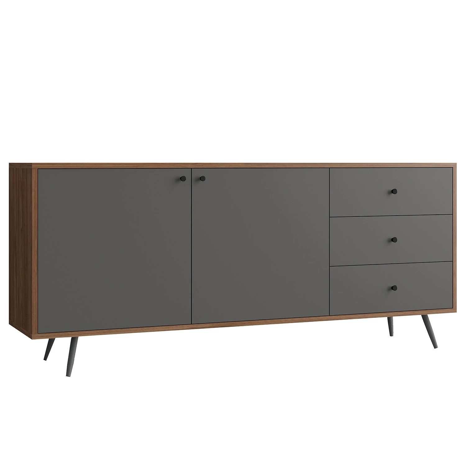 Loftscape Sideboard Sirkka - Grau / Walnuss Dekor 1 Loftscape Sideboard Sirkka - Grau / Walnuss Dekor