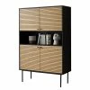 Red Living Highboard Uckerby - Echtholzfurnier - Eiche / Schwarz