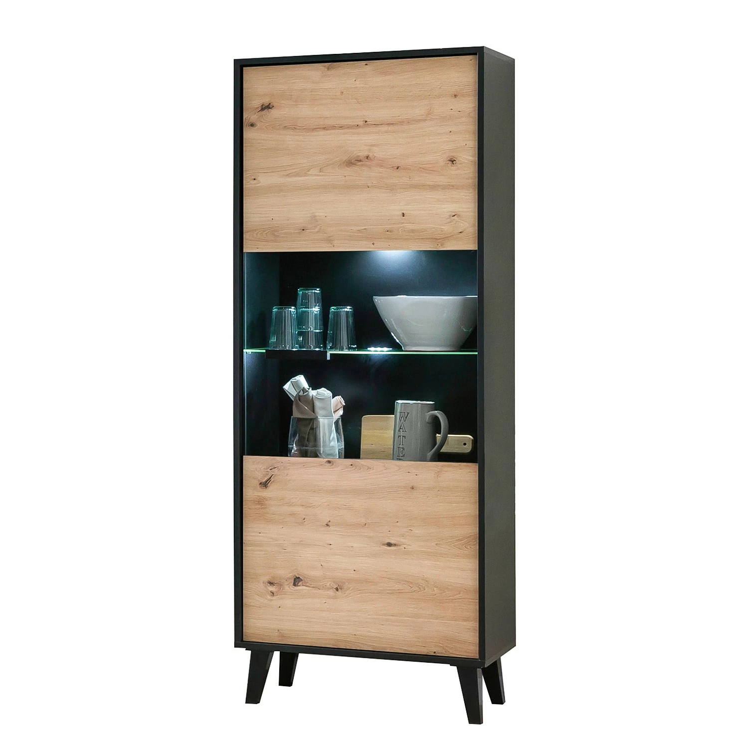 Norrwood Wohnwand Argenteuil I (4-teilig) - Eiche Artisan Dekor / Schwarz 9 Norrwood Wohnwand Argenteuil I (4-teilig) - Eiche Artisan Dekor / Schwarz – Bild 9