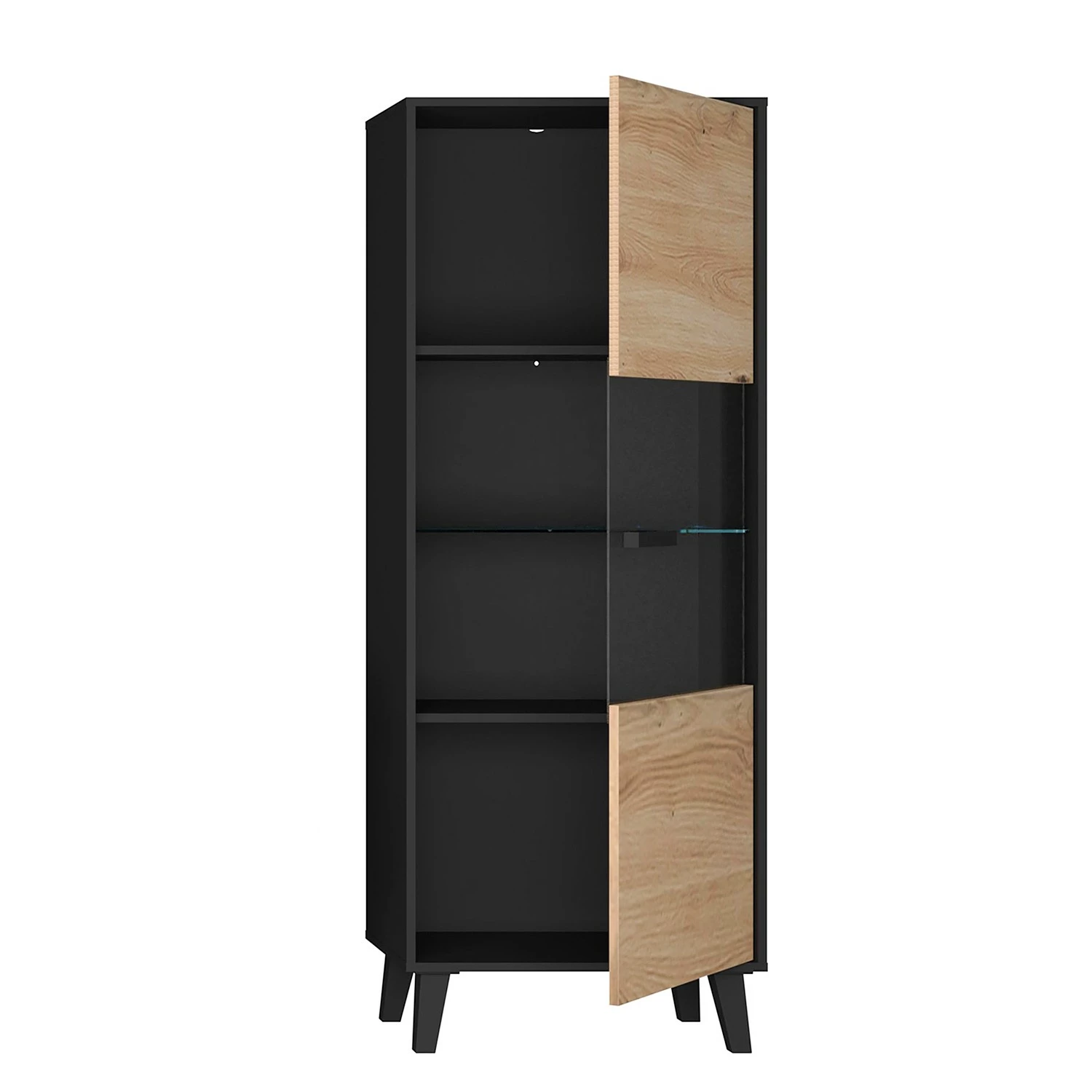 Norrwood Wohnwand Argenteuil I (4-teilig) - Eiche Artisan Dekor / Schwarz 10 Norrwood Wohnwand Argenteuil I (4-teilig) - Eiche Artisan Dekor / Schwarz – Bild 10