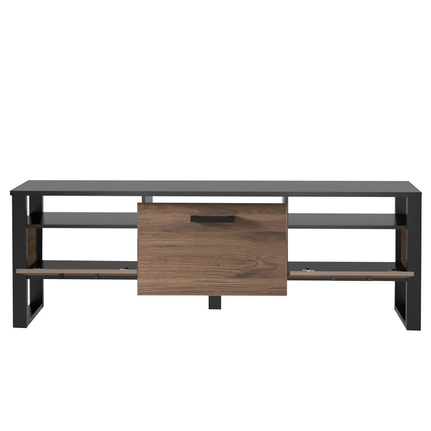 Red Living Wohnwand Norddal I (4-teilig) - Nussbaum Dekor / Schwarz 7 Red Living Wohnwand Norddal I (4-teilig) - Nussbaum Dekor / Schwarz – Bild 7