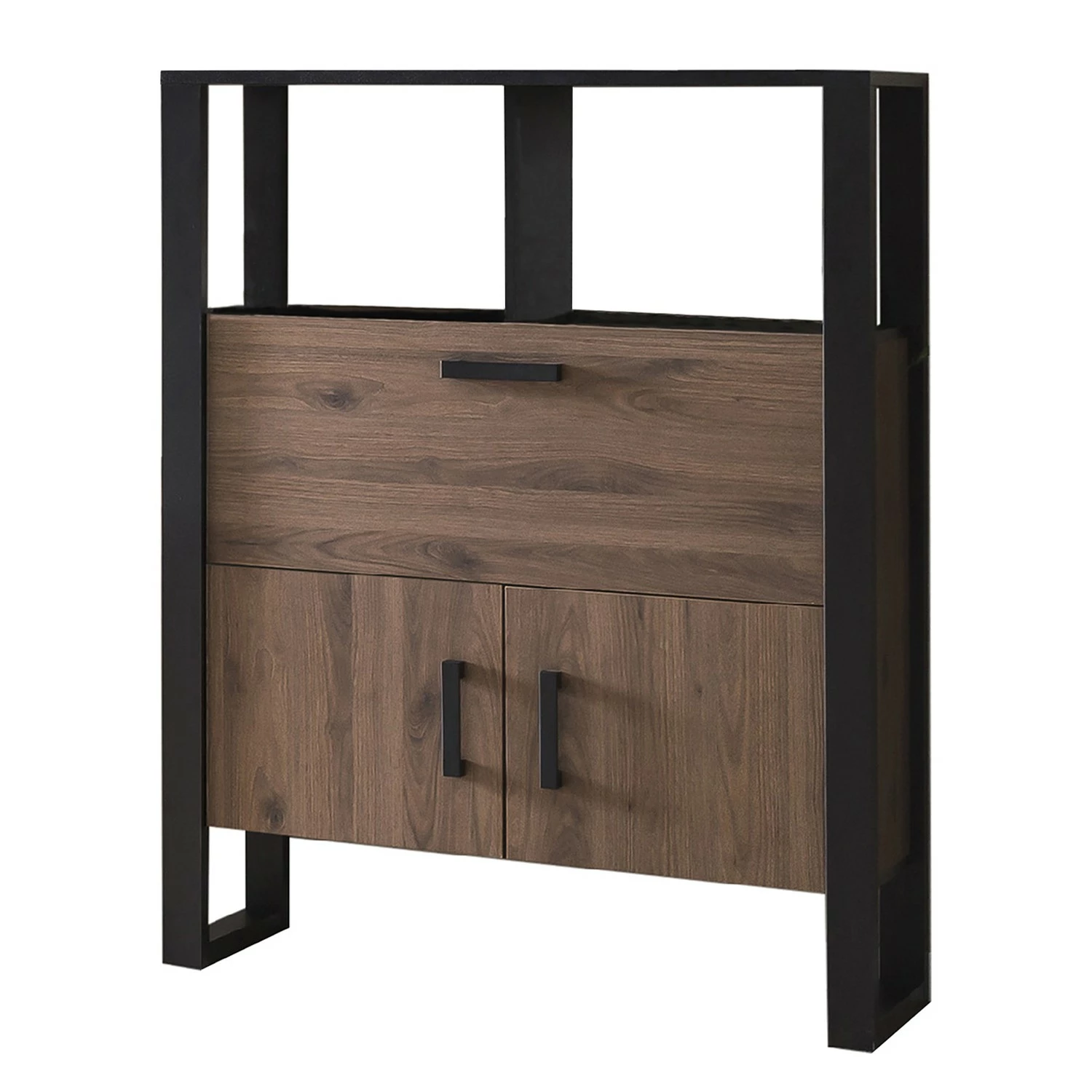 Red Living Wohnwand Norddal II (4-teilig) - Nussbaum Dekor / Schwarz 14 Red Living Wohnwand Norddal II (4-teilig) - Nussbaum Dekor / Schwarz – Bild 14