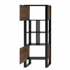 Red Living Wohnwand Norddal III (4-teilig) - Nussbaum Dekor / Schwarz -WOHNZIMMERMÖBEL Verkäufe 1000310667 211125 14554100099 DETAILS P000000001000310667