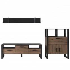 Red Living Wohnwand Norddal IV (3-teilig) - Nussbaum Dekor / Schwarz 13 Red Living Wohnwand Norddal IV (3-teilig) - Nussbaum Dekor / Schwarz -WOHNZIMMERMÖBEL Verkäufe 1000310668 211125 14554200093 DETAILS P000000001000310668