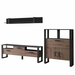 Red Living Wohnwand Norddal IV (3-teilig) - Nussbaum Dekor / Schwarz 18 Red Living Wohnwand Norddal IV (3-teilig) - Nussbaum Dekor / Schwarz -WOHNZIMMERMÖBEL Verkäufe 1000310668 211125 14554300096 DETAILS P000000001000310668