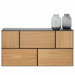 Now! by hülsta Wohnwand now to go colour V (5-teilig) - Natureiche / Diamantgrau -WOHNZIMMERMÖBEL Verkäufe 1000311293 211201 14490500508 DETAILS P000000001000311293