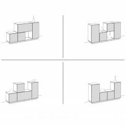 Now! by hülsta Sideboard now to go colour I - Natureiche / Diamantgrau -WOHNZIMMERMÖBEL Verkäufe 1000311297 211201 144906001006 SKETCH DETAILS P000000001000311297 sketch