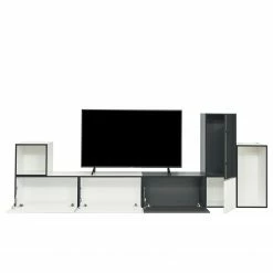 Now! by hülsta Wohnwand now to go colour VI (7-teilig) - Hochglanz Reinweiß / Hochglanz Diamantgrau -WOHNZIMMERMÖBEL Verkäufe 1000311315 211201 14491100692 DETAILS P000000001000311315