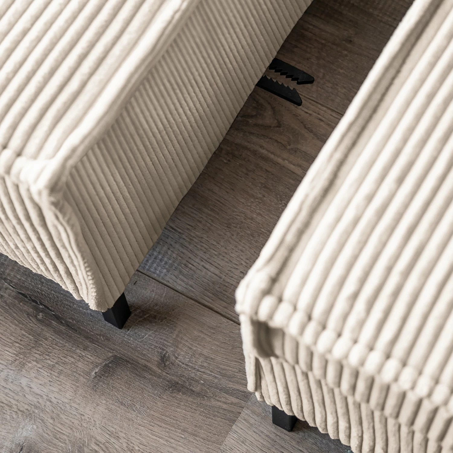 Loftscape Ecksofa Maura - Cordstoff Poppy: Beige - Mit Hocker 7 Loftscape Ecksofa Maura - Cordstoff Poppy: Beige - Mit Hocker – Bild 7