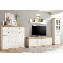 Ridgevalley Wohnwand Maiossa II (4-teilig) - Pinie Weiß Dekor / Eiche Navarra Dekor