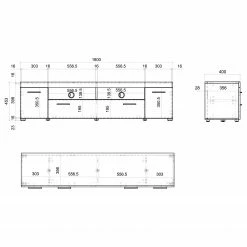 Loftscape TV-Lowboard Mantador II - Grau -WOHNZIMMERMÖBEL Verkäufe 1000312627 211216 12071300624 SKETCH DETAILS P000000001000312627 sketch