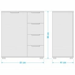 Wimex Kommode Gibraltar I - Eiche Artisan Dekor / Anthrazit -WOHNZIMMERMÖBEL Verkäufe 1000313140 220107 0816590000503 SKETCH DETAILS P000000001000313140 sketch