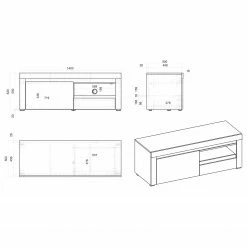 Loftscape Wohnwand Stonda II (4-teilig) - Anthrazit -WOHNZIMMERMÖBEL Verkäufe 1000314593 211209 12532200744 SKETCH DETAILS P000000001000314593 sketch
