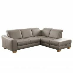 Fredriks Ecksofa Kikuu - Microfaser - Microfaser Taeko: Grau - Ottomane davorstehend rechts - Mit Schlaffunktion