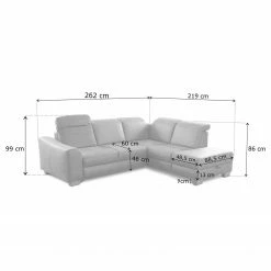 Fredriks Ecksofa Kikuu - Microfaser - Microfaser Taeko: Grau - Ottomane davorstehend rechts - Mit Schlaffunktion -WOHNZIMMERMÖBEL Verkäufe 1000314624 211221 130523001377 SKETCH DETAILS P000000001000314624 sketch