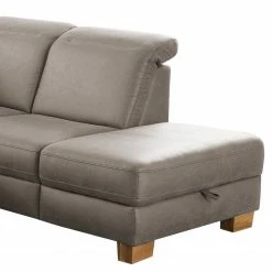 Fredriks Ecksofa Kikuu - Microfaser - Microfaser Taeko: Grau - Ottomane davorstehend rechts - Mit Schlaffunktion -WOHNZIMMERMÖBEL Verkäufe 1000314624 211221 130524001014 DETAILS P000000001000314624