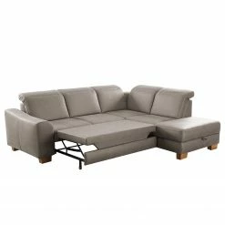 Fredriks Ecksofa Kikuu - Microfaser - Microfaser Taeko: Grau - Ottomane davorstehend rechts - Mit Schlaffunktion -WOHNZIMMERMÖBEL Verkäufe 1000314624 211221 13052400923 DETAILS P000000001000314624