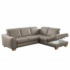 Fredriks Ecksofa Kikuu - Microfaser - Microfaser Taeko: Grau - Ottomane davorstehend rechts - Mit Schlaffunktion -WOHNZIMMERMÖBEL Verkäufe 1000314624 211221 13052400932 DETAILS P000000001000314624