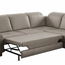 Fredriks Ecksofa Kikuu - Microfaser - Microfaser Taeko: Grau - Ottomane davorstehend rechts - Mit Schlaffunktion -WOHNZIMMERMÖBEL Verkäufe 1000314624 211221 13052400976 DETAILS P000000001000314624