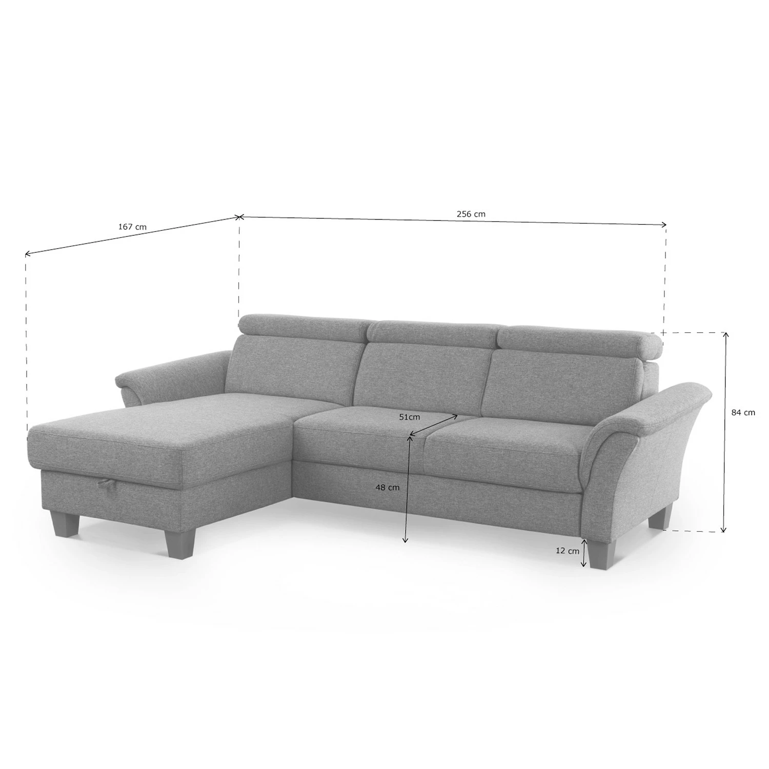 Fredriks Ecksofa Estufa - Flachgewebe - Flachgewebe Amra: Anthrazit - Longchair davorstehend links - Mit Schlaffunktion 16 Fredriks Ecksofa Estufa - Flachgewebe - Flachgewebe Amra: Anthrazit - Longchair davorstehend links - Mit Schlaffunktion – Bild 16