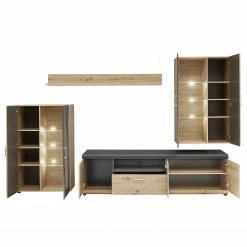 Loftscape Wohnwand Sirma (4-teilig) - Inkl. Beleuchtung - Eiche Artisan Dekor -WOHNZIMMERMÖBEL Verkäufe 1000314753 211207 13265700060 DETAILS P000000001000314753