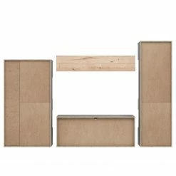 Loftscape Wohnwand Corey (4-teilig) - Inkl. Beleuchtung - Eiche Dekor / Grau -WOHNZIMMERMÖBEL Verkäufe 1000314793 211215 081141000055 DETAILS P000000001000314793 1