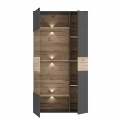 Loftscape Wohnwand Corey (4-teilig) - Inkl. Beleuchtung - Eiche Dekor / Grau -WOHNZIMMERMÖBEL Verkäufe 1000314793 211215 08120300097 DETAILS P000000001000314793 1