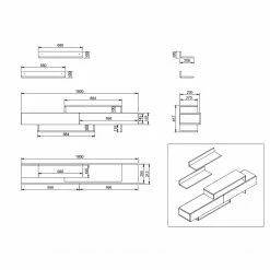 Loftscape Wohnkombination Nils (2-teilig) - Weiß / Walnuss Dekor -WOHNZIMMERMÖBEL Verkäufe 1000314846 211214 133830000515 SKETCH DETAILS P000000001000314846 sketch